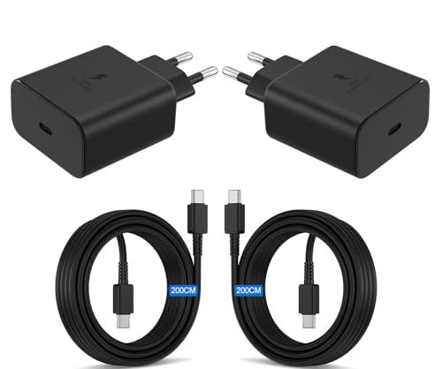 45W usb typ-c netzteil schnellladegerät für samsung galaxy s24 s23 s22 s21 ultra, ladekabel 2m