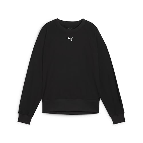 puma damen midlayer crew-sweatshirt cloudspun, schwarz, xs
