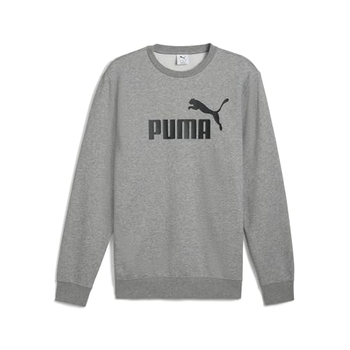 puma herren sweatshirt mit logo crew in medium gray heather