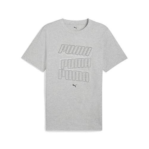 puma unisex t-shirt ess logo lab hog, hellgrau meliert