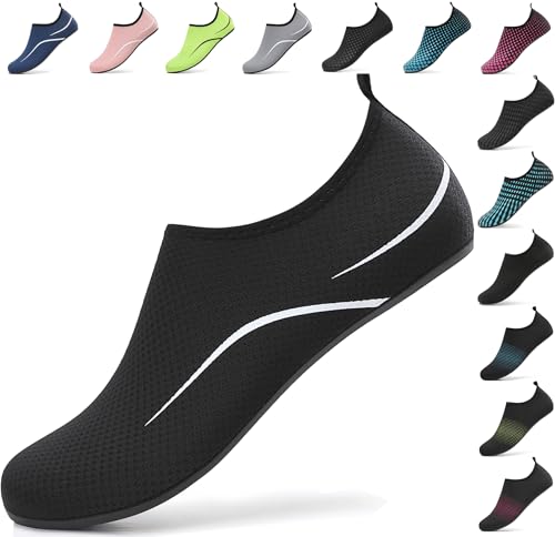 wasserschuhe barfulker unisex badeschuhe schwimmschuhe schwarz 39 eu schnell trocknend rutschfest