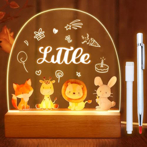 Entdecken Sie das SIMSPEAR Nachtlicht für Kinder: personalisierbar, mit niedlichen Tieren, ideal als Geschenk für Geburtstage und Weihnachten! Sicherer LED-Schein, perfekt für süße Träume.