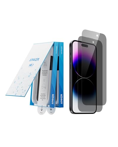 ankker displayschutzfolie für iphone 14 pro max, 2er-pack, 9h gehärtetes glas, kratzfest
