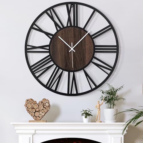 mee 2ou wanduhr lautlos 34cm retro vintage moderne wanduhr für wohnzimmer schlafzimmer küche