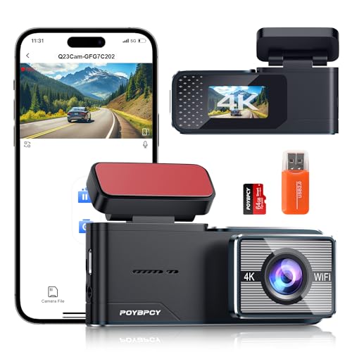 wifi dashcam auto vorne 4k uhd kamera 170 ultraweitwinkel nachtsicht g-sensor 64g sd karte