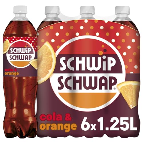 schwipschwap cola mit orange koffeinhaltiges erfrischungsgetränk einweg 6 x 1,25 l