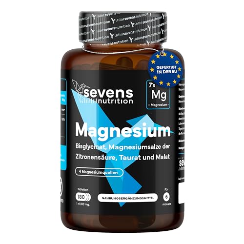 magnesium komplex 4-fach formel mit bisglycinat, citrat, malat, taurat 180 tabletten sevens