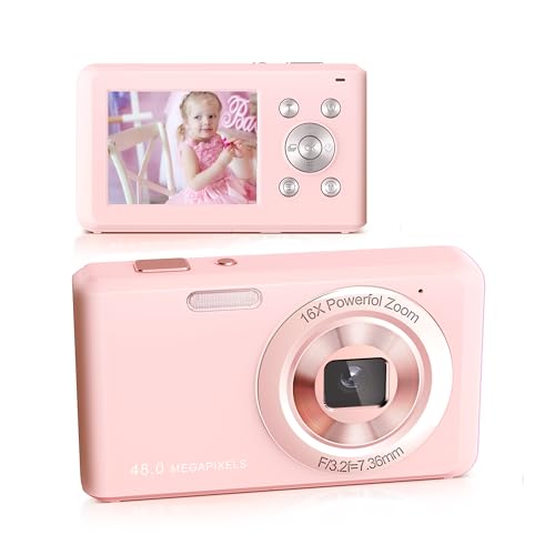 digitalkamera 48mp hd 1080p kompak Kamera mit 32gb karte 16x zoom rosa für anfänger