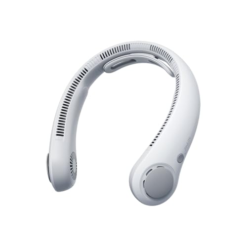 Produktbild: JISULIFE tragbarer nackenventilator, 5-gang einstellbar, 5000 mAh, wiederaufladbar, nebelgrau