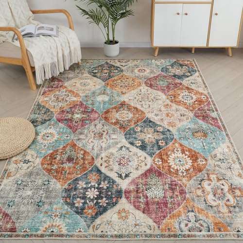 xfrog boho blumen teppich 200 x 300 cm waschbar rutschfest für wohnzimmer schlafzimmer kinderzimmer