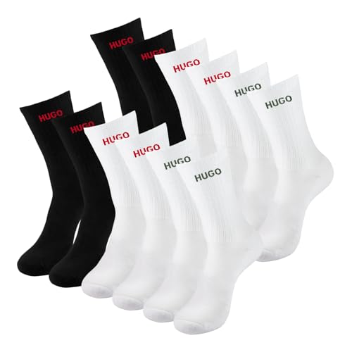 hugo bodywear 6er-pack sokken schwarz weiß logo größen 39-46 72% baumwolle ab 17,60