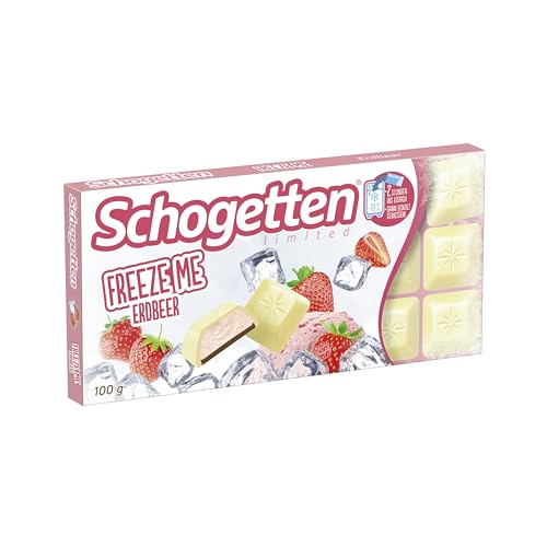 Schogetten Freeze Me Erdbeer Schokoladentafel zum Einfrieren, 100 g