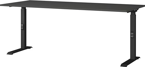 schreibtisch höhenverstellbar graphit 180 x 80 cm Germania Mailand