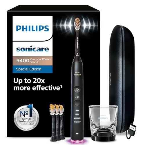 Produktbild: philips sonicare diamondclean smart 9400 schallzahnbürste mit app, schwarz, hx9918/89