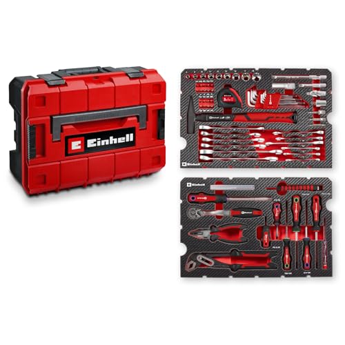 einhell werkzeugkoffer 80-tlg, robuster kunststoffkoffer für haushalt und werkstatt