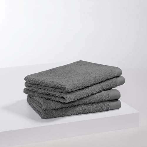 s.Oliver Gästehandtuch Set 4tlg 100% Baumwolle 600 g/m 50x100cm Grau Creme Grün