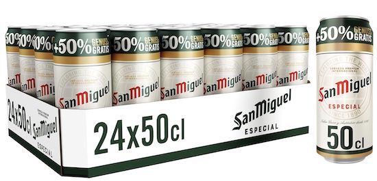 san miguel especial bier 24x 0,5l für 16 euro, 0,67 euro pro dose