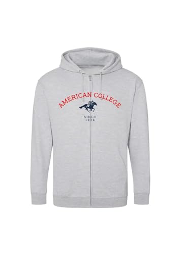 Produktbild: unisex pullover hoodie american college usa grau männer frauen sweatshirt small