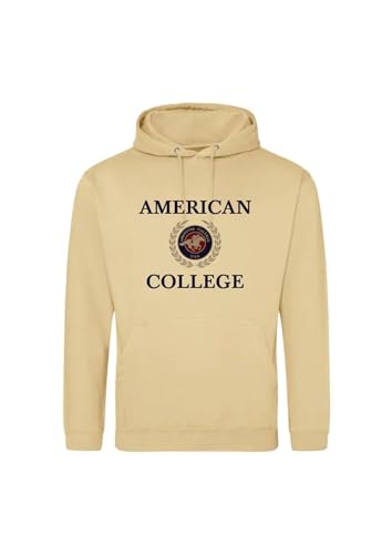Produktbild: american college kids hoodie pullover unisex sweatshirt beige 16 jahre