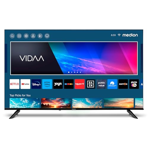 medion x15015 smart-tv 125,7 cm 50 zoll 4k ultra hd hdr netflix prime video