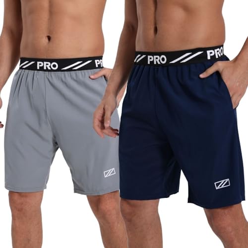 herrenshorts 2er-pack bsrpolry, leicht, schnell trocknend, atmungsaktiv, grau, marineblau, xl