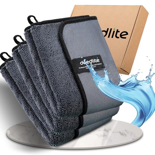 deedlite bath wipes XXL Trockentuch Dusche, Mikrofasertücher für Auto, Haushalt, Camping, 3 Stück