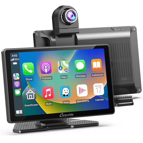 carpuride w703 tragbares wireless carplay android autoradio mit dashcam, 7 zoll hd