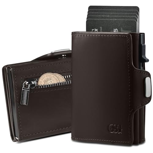 GSG SINCE 1998 Herren Geldbörse Leder slim wallet mit RFID-Schutz und Münzfach