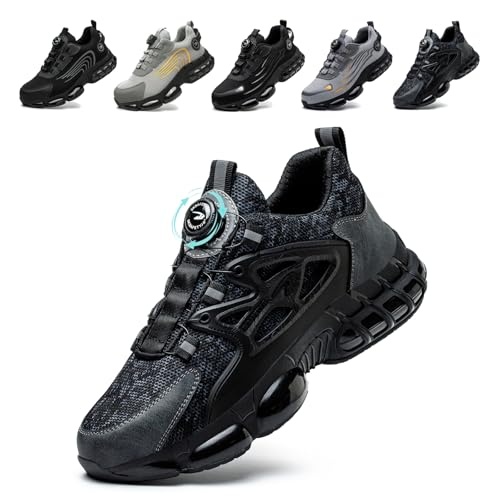 sicherheitsschuhe herren damen stahlkappenschuhe schwarz atmungsaktiv rutschfest 46 eu