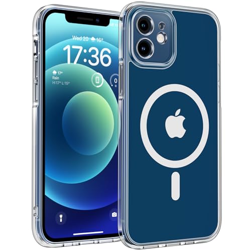 TOCOL iPhone 12 Hülle, MagSafe, Kamera Schutz, stoßfest, kratzfest, transparent