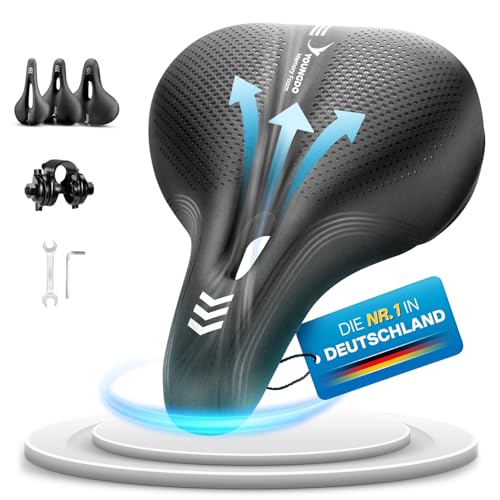 YOUNGDO ergonomischer Fahrradsattel mit memory-foam, atmungsaktiv, wasserdicht, stoßdämpfend