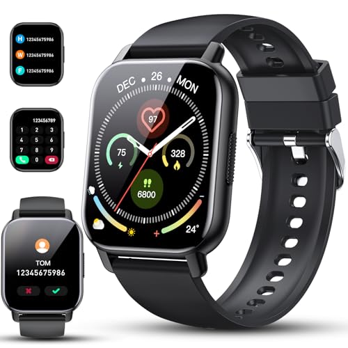 smartwatch mit telefonfunktion, 1,85" voll touchscreen, fitnessuhr, ip68 wasserdicht