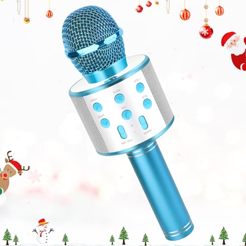 LDERFIV mikrofon kinder, 5 in 1 karaoke bluetooth mikrofon, geschenk ab 5 jahre
