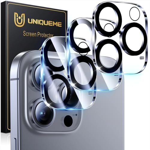 UniqueMe iPhone 16 Pro/iPhone 16 Pro Max kameraschutz, kratzfest, ultra klar, 9H Härte, 3 Stück