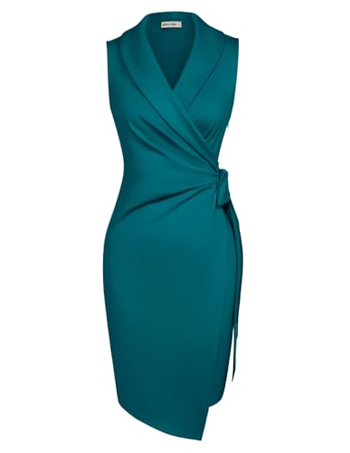 grace karin strandkleid damen elegant midi cocktailkleid pfauenblau - L