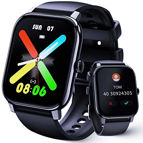 llkboha smartwatch herren damen mit telefonfunktion 1,85 zoll touchscreen herzfrequenz blutsauerstoff wasserdicht für android ios