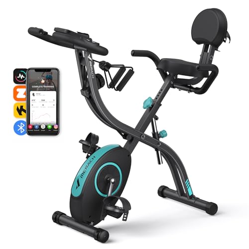 merach 4-in-1 klappbares ergonomisches fitnessbike mit lcd monitor und pulsmesser