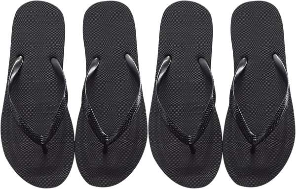 DHSBGWSX Damen-Flip-Flops, schwarze Dusch-Sandalen, Hausschuhe für Strand und Dusche, 2 Paar