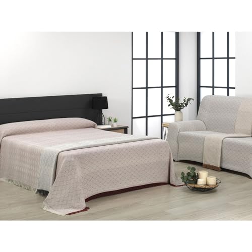 Mehrzweck-Tagesdecke 230 x 260 cm lila, extra weich für Sofa oder Bett - ECOMMERC3