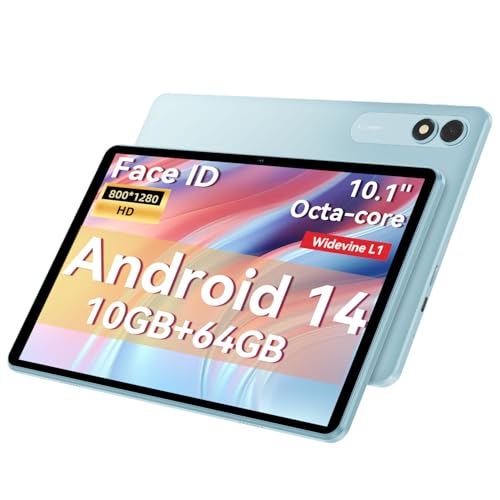 tuohaitime tablet 10 zoll android 14 octa-core 10gb ram 64gb rom fhd touchscreen bluetooth 5.0 gps dual kamera