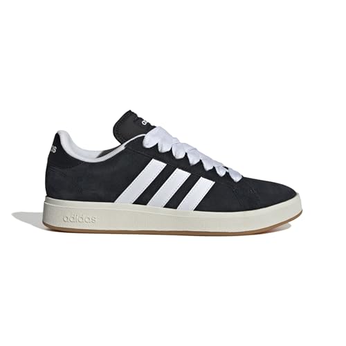 Adidas Herren Grand Court Base 00s Schuhe, Core Black/Cloud White/Gum, 43 1/3 EU