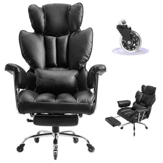 yeezee chefsessel mit fußstütze, pu-leder, max 200kg, 119,99 (statt 200)