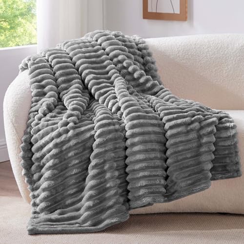 Produktbild: kuscheldecke bedelite flauschig grau 125x150 flanell für sofa und dekoration