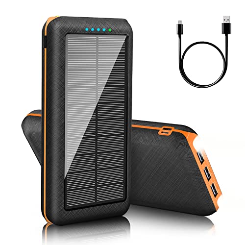 solar powerbank 25800mah externer akku tragbares ladegerät 3 usb ausgänge camping outdoor