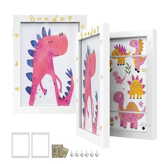 SONGMICS Bilderrahmen 2er Set A4, 22x28 cm, MDF mit Passepartout und Glas