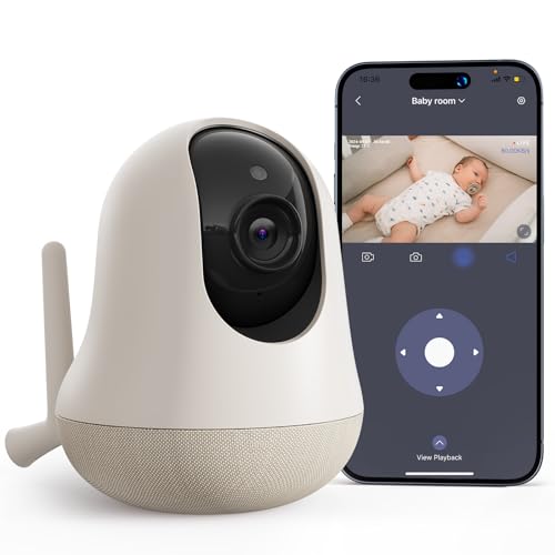 nooie babyphone kamera 2K mit app, nachtvision, zwei-wege-audio, wlan