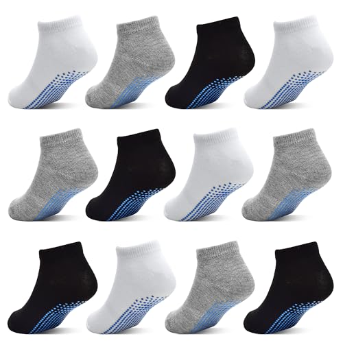 hycles anti-rutsch socken für kleinkinder, knöchelsocken für 6-12 monate, 12 paar