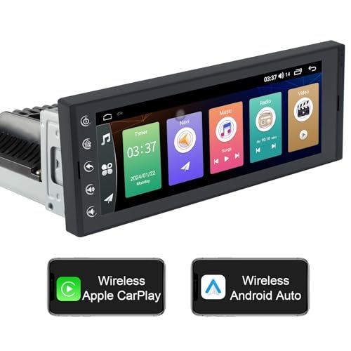 6.9 zoll android car radio 1din, wireless carplay, touch screen, bluetooth, gps, wifi