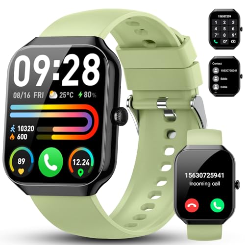 smartwatch herren damen 1,96 zoll fitnessuhr mit telefonfunktion 115+ sportmodi wasserdicht für android ios