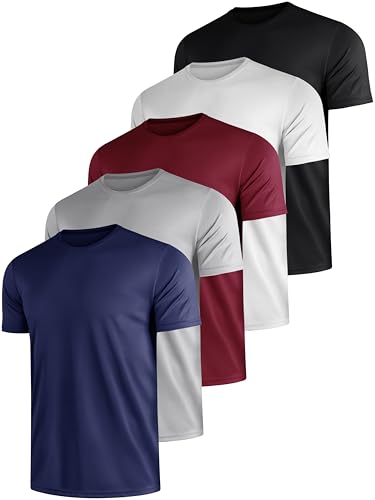 jovita t-shirts herren 5er pack kurzarm atmungsaktiv polyester basic sport fitness gym
